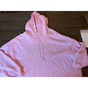 Von Dutch Pink Rhinestone Logo Cropped Hoodie Sweatshirt Women 2X Y2K Streetwear